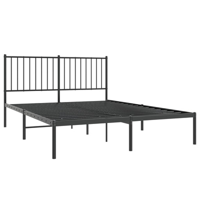 Metalowa rama łóżka z wezgłowiem czarna, 140x200 cm model standard