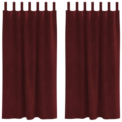 Zasłony zaciemniające 2 pcs Czerwone wino 140 x 175 cm Aksamit