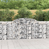 Kosze gabionowe, 17 szt, 300x30x100/120cm, galwanizowane żelazo
