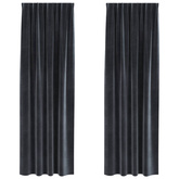 Zasłony zaciemniające 2 pcs Ciemnoszary 140 x 260 cm Aksamit