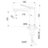 BATERIA UMYWALKOWA ALONIA INVENA TREND, CHROM