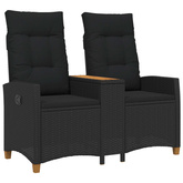 Leżanka z stolikiem 2 -Seater 126 x 65 x 112 cm polirattan
