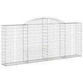 Kosze gabionowe, 4 szt, 300x30x120/140 cm, galwanizowane żelazo