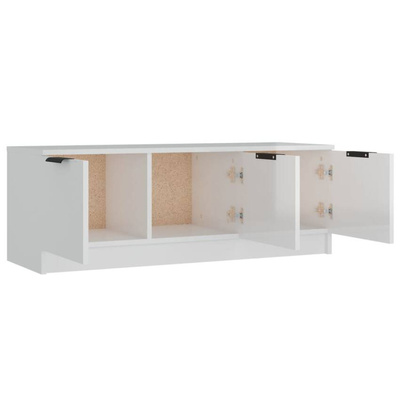 vidaXL Szafka pod TV, wysoki połysk, biała, 100x35x55 cm