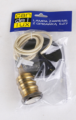 Zawiesie metalowe czarne/patyna lampa E27 31-04895