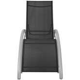 vidaXL Leżaki z parasolem, aluminiowe, czarne