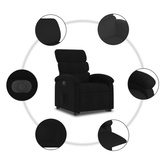 vidaXL Podnoszony fotel masujący, elektryczny, rozkładany, czarny model standard