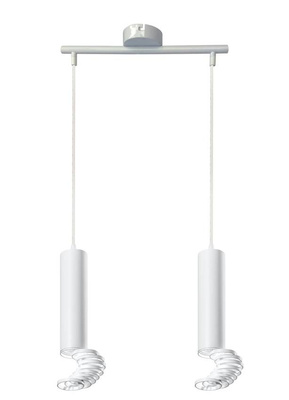 Lampa tuba wisząca 100cm biała 2xGU10 32-78636