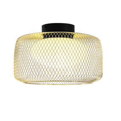 Lampa sufitowa Sopra 32 czarno złota klosz druciany do salonu GX53