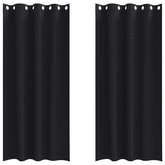 Firany blackout z kółkami 2 pcs Czarny 225 x 140 cm Poliester