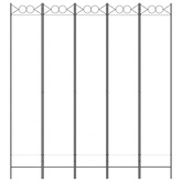 Parawan 5-panelowy, biały, 200x220 cm, tkanina