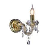 Kryształowy kinkiet ścienny MARIA TERESA 1x E14 złoty - elegancka lampa ścienna glamour
