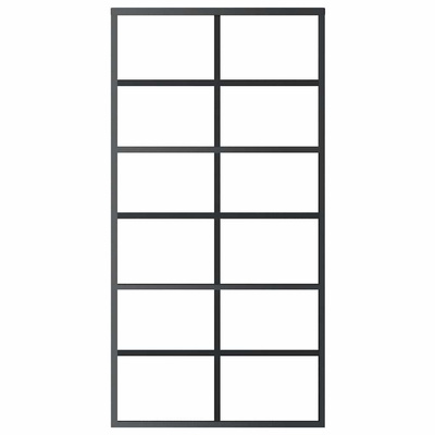 vidaXL Drzwi przesuwne, szkło ESG i aluminium, 102x205 cm, czarne