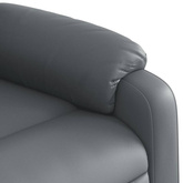 vidaXL Rozkładany fotel masujący, szary, obity sztuczną skórą model standard