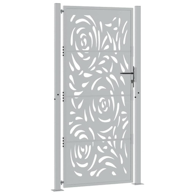 Brama ogrodowa 100x200 cm Stal nierdzewna Wzór płomienia
