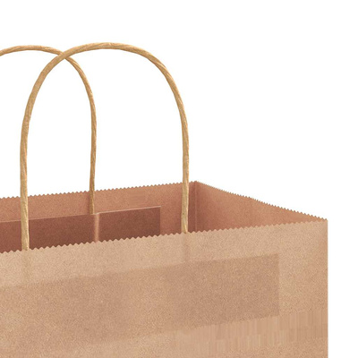 Torby papierowe 250 szt. z uchwytami Brązowe 26x12x35 cm