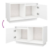 vidaXL Szafka pod TV, biała, 74x35x44 cm, lite drewno sosnowe