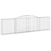 Kosze gabionowe, 9 szt, 400x30x100/120 cm, galwanizowane żelazo
