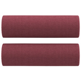 3-osobowa sofa z poduszkami, bordowa, 180 cm, tkanina