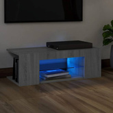 vidaXL Szafka pod TV z oświetleniem LED, szary dąb sonoma, 90x39x30 cm