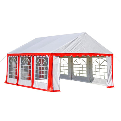 Namiot ogrodowy z PVC, 4x6 m, czerwono-biały