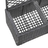 vidaXL Donica z kratką i 2 wkładami, 58x30x107 cm, polirattan, czarna