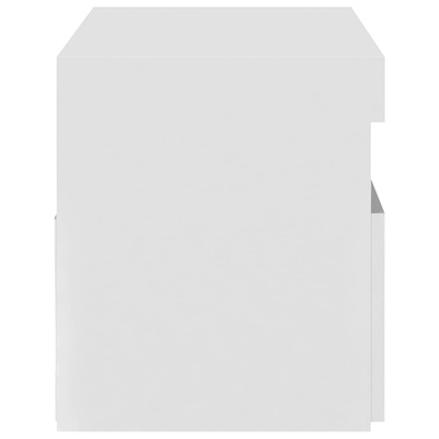 Szafka TV z oświetleniem LED, biała, wysoki połysk, 75x35x40 cm