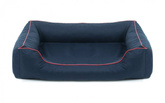 Legowisko dla psa Sofa Valencia Orthopedic w kolorze granatowym z czerwonym wykończeniem Rozmiar: XL - 120 x 90 cm - do samodzielnego złożenia