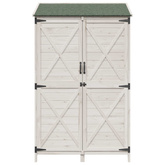 Shed ogrodowy Biały 106 x 56 x 176,5 cm Drewno Świerkowe