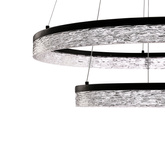 Lampa wisząca FROZI w stylu glamour – czarny klosz z kryształkami – nowoczesny żyrandol LED do luksusowego salonu