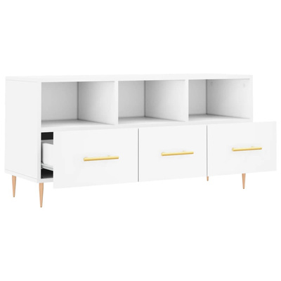 Szafka pod TV, biała, 102x36x50 cm, materiał drewnopochodny vidaXL