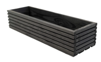 Doniczka drewniana lamelowa z plastikowym wkładem czarna W14/S24/D64/5