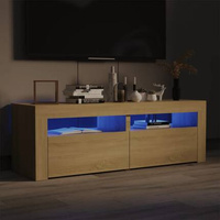 vidaXL Szafka pod TV z oświetleniem LED, dąb sonoma, 120x35x40 cm
