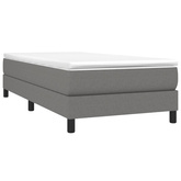 vidaXL Łóżko kontynentalne z materacem, ciemnoszara tkanina 90x200 cm wariant 10