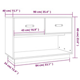 vidaXL Szafka pod TV, czarna, 90x40x60 cm, lite drewno sosnowe