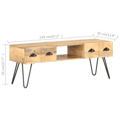 vidaXL Szafka pod TV, 120x35x45 cm, lite drewno mango