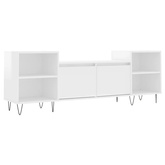 vidaXL Szafka pod TV, wysoki połysk, biała, 160x35x55 cm