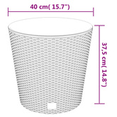 Donica z pojemnikiem wewnętrznym, antracyt, 35/37,5L, rattan PP