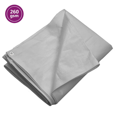 Plandeka, 260 g/m?, 4x6 m, szara, HDPE