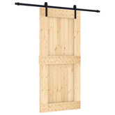 Drzwi przesuwne Naturalny i czarny 95 x 210 cm