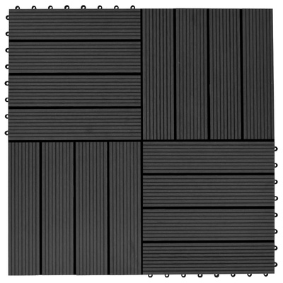 Płytka Tarasowa 11 pcs Czarny 30 x 30 cm
