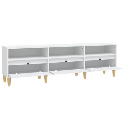 vidaXL Szafka pod TV, biała, 150x30x44,5 cm, materiał drewnopochodny wariant 9