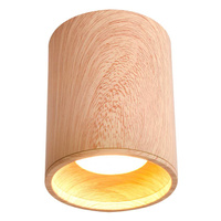 Lampa sufitowa tuba drewniana okrągła brązowa 1xGU10 natynkowa
