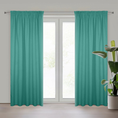 Zasłona Parisa turkusowa 140x270