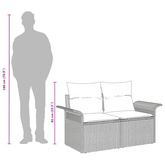 Sofa Ogrodowa z poduszką Beżowy 141 x 62 x 69cm polirattan