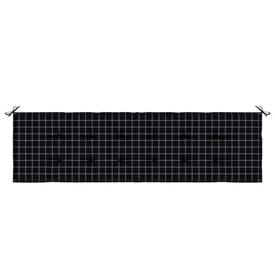 Poduszka na ławkę Materiał Oxford Czarna kratka 150 x 50 x 3 cm