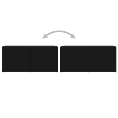 vidaXL Szafka pod TV, czarna, 80x34x36 cm materiał drewnopochodny