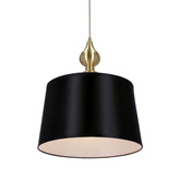 Lampa wisząca z abażurem Prima klasyczna czarna do salonu E27