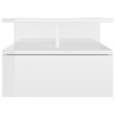 Wisząca szafka nocna, wysoki połysk, biała, 40x31x27 cm