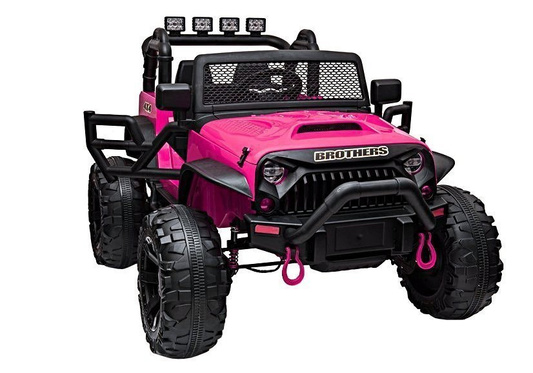 Auto Terenowe Na Akumulator Jeep JC666 LED MP3 Pilot Różowy Lakierowany